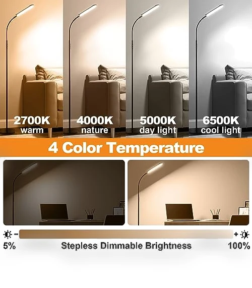 Super Bright LED Floor Lamp with Remote & Smart Plug Compatibility — Lighting, marctronic