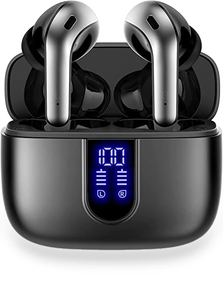 True Wireless Earbuds with LED Power Display — In-Ear Headphones, TAGRY