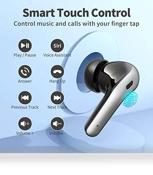 True Wireless Earbuds with LED Power Display — In-Ear Headphones, TAGRY