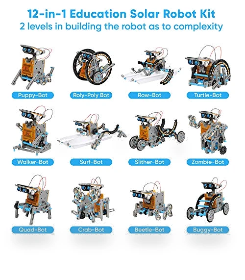 12-in-1 Education Solar Robot Toys — Solar Power, Sillbird