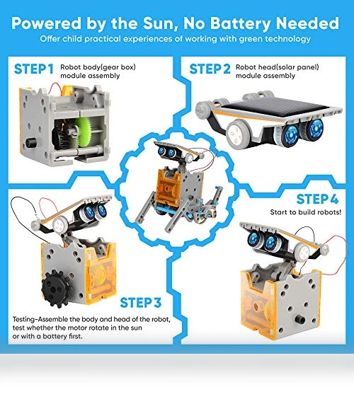 12-in-1 Education Solar Robot Toys — Solar Power, Sillbird