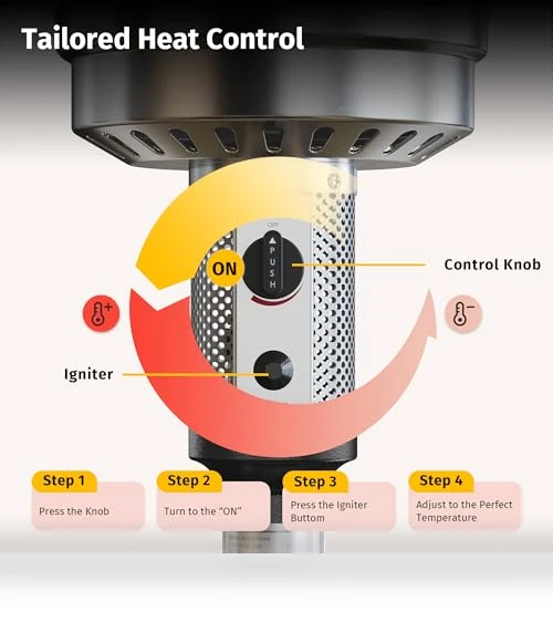 50,000 BTU Patio Heater with Round Table Design — Patio Heaters, EAST OAK