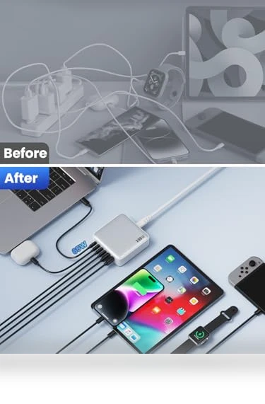 6-in-1 USB C Charger Block Fast Charging Station — Chargers & Adapters, Dongguan Yuanhaoxun Technology Co., Ltd.