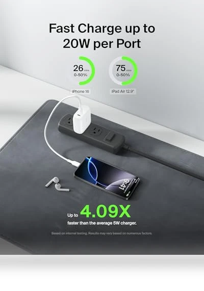 Dual Port USB-C Wall Charger — USB Hubs, Belkin