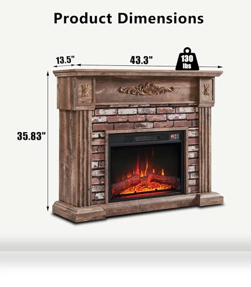 Electric Fireplace with Mantel — Outdoor Fireplaces, Aitjunz
