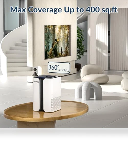 HEPA Air Purifier with Night Light and Aromatherapy — Activated Carbon Air Purifiers, Loytio