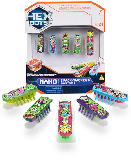 HEX BOTS Nano 5-Pack with Flash Nano — Construction Kits, Spin Master