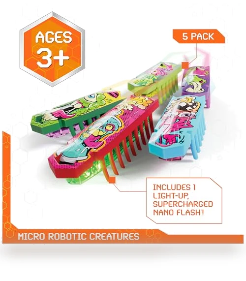HEX BOTS Nano 5-Pack with Flash Nano — Construction Kits, Spin Master