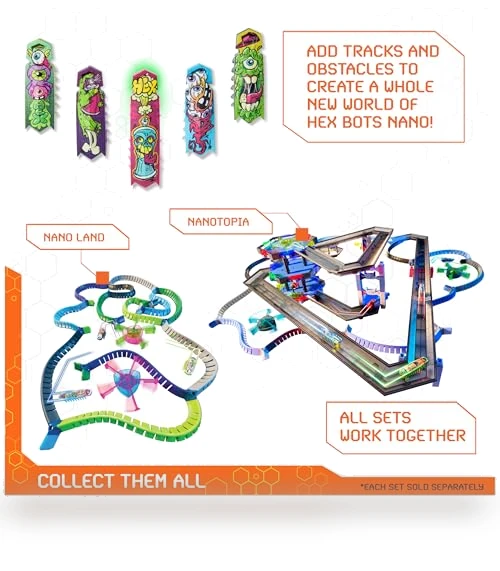 HEX BOTS Nano 5-Pack with Flash Nano — Construction Kits, Spin Master