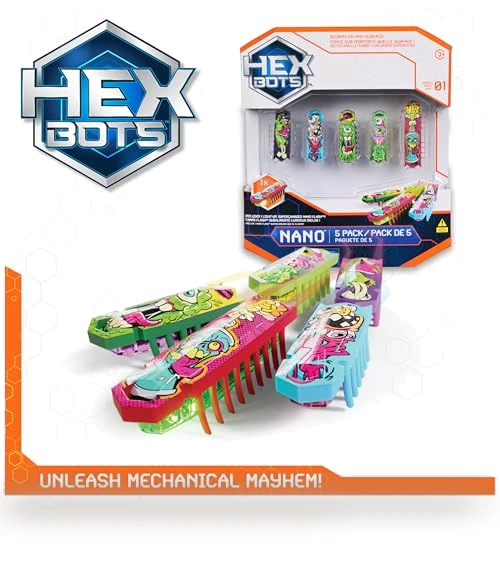 HEX BOTS Nano 5-Pack with Flash Nano — Construction Kits, Spin Master
