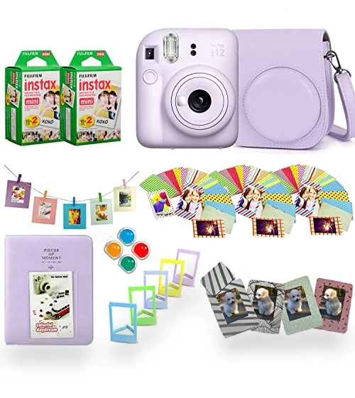 Instax Mini 12 Instant Camera + Pro Design Accessory Bundle — Instant, Fujifilm