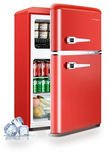 Retro Double Door Fridge with Freezer — Mini Fridges, Anypro