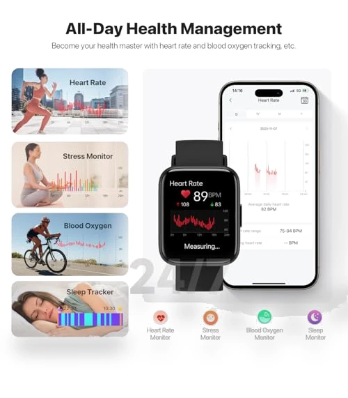 Smart Watch with Bluetooth Calling and Health Tracking — Smartwatches, JeeJTek
