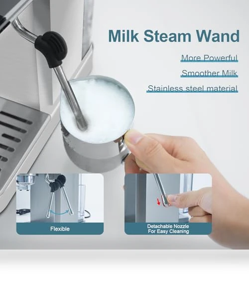 Touch Screen Espresso Maker with Steam Milk Frother — Coffee & Espresso Combos, URintells Cuising