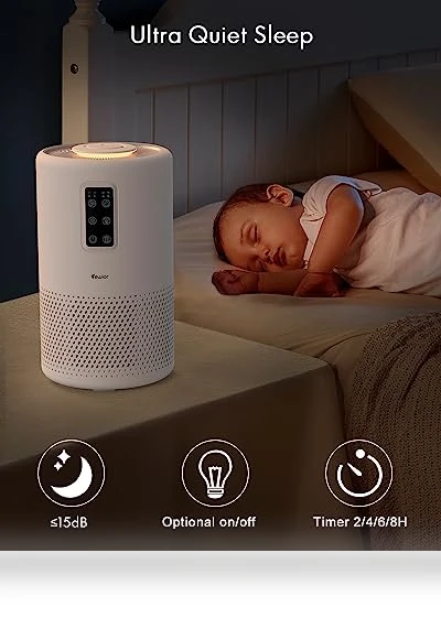 True HEPA Air Purifier for Large Rooms — Activated Carbon Air Purifiers, VEWIOR