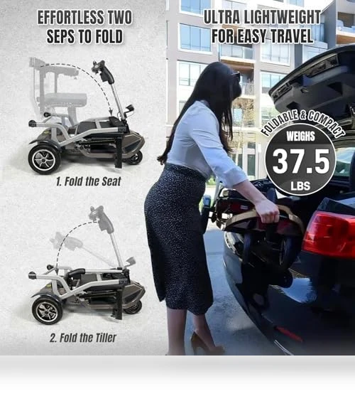 Ultra Lightweight Electric Powered Folding 4 Wheel Mobility Scooter — Mobility Scooters, ZiiROBOT