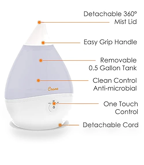 Ultrasonic Small Air Humidifier — Air Moisture Control, Crane