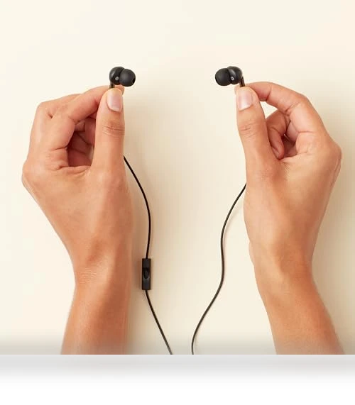 Wired Earbuds with Microphone — In-Ear Headphones, Amazon Basics