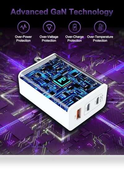 100W 3-Port GaN Fast Charger with 10ft USB C Cable — Chargers, Shenzhen Xihuida Electronics Co., Ltd.