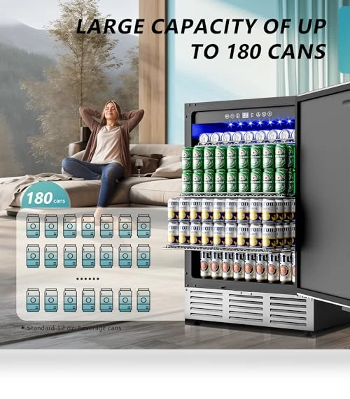 24 Inch Beverage Refrigerator — Mini Fridges, EUHOMY