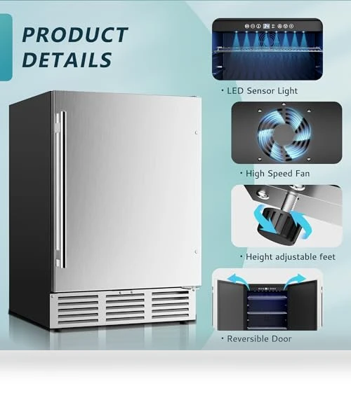 24 Inch Beverage Refrigerator — Mini Fridges, EUHOMY