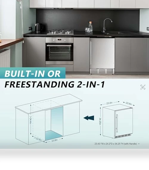 24 Inch Beverage Refrigerator — Mini Fridges, EUHOMY
