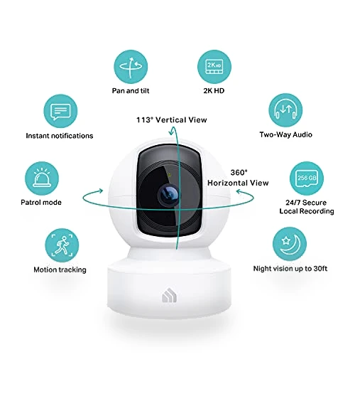 2K QHD Security Camera Pan/Tilt — Smart Home Security, TP-Link