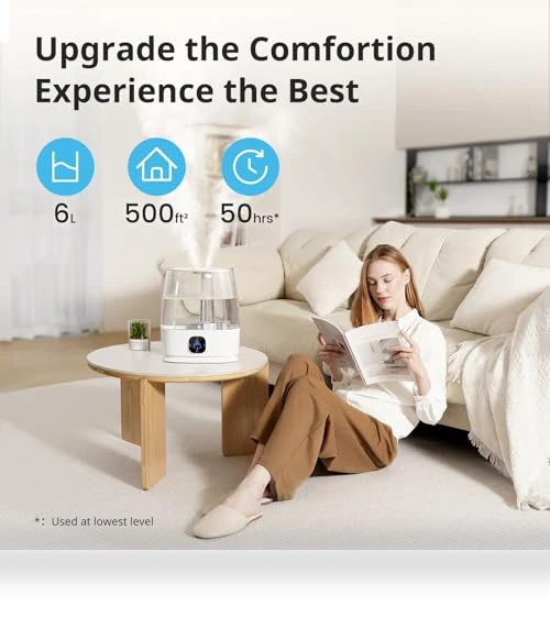 6L Cool and Warm Mist Air Humidifier — Air Moisture Control, Tasigok