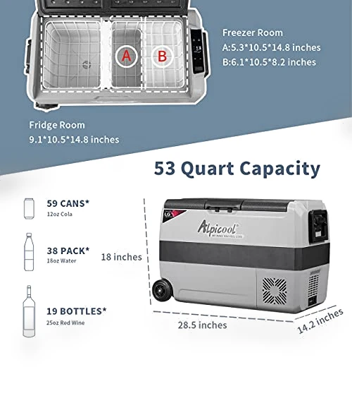Dual Temperature Control 12 Volt Refrigerator — Mini Fridges, Alpicool