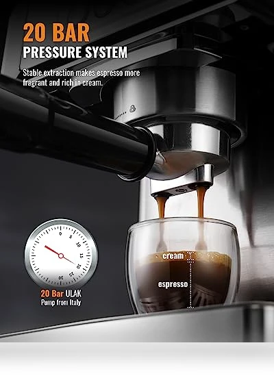 Espresso Machine with Milk Frother Steam Wand — Coffee & Espresso Combos, SHARDOR