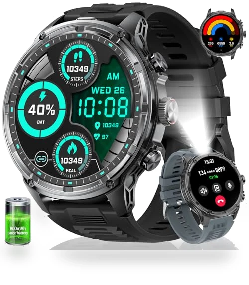 Extra Large Screen Smartwatch with Flashlight — Smartwatches, HIRREO
