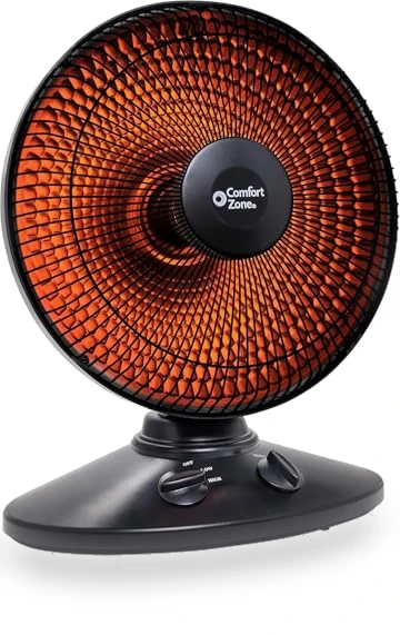 Indoor Dish Space Heater with Oscillation — Portable Heating Solutions, Comfort Zone