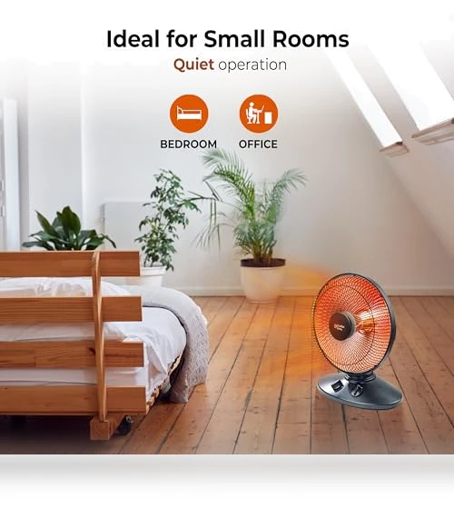 Indoor Dish Space Heater with Oscillation — Portable Heating Solutions, Comfort Zone