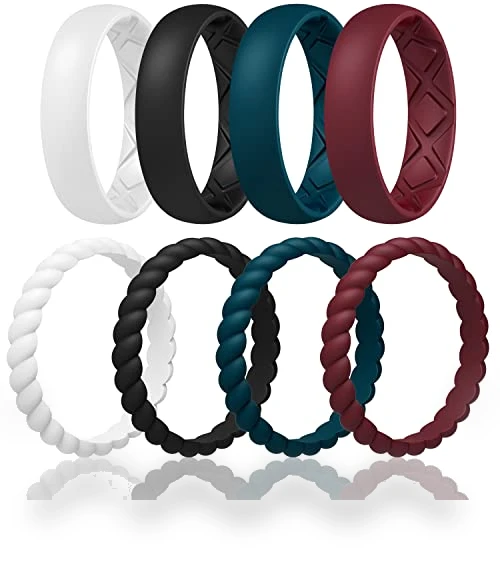 Inner Arc Ergonomic Breathable Design Silicone Rubber Wedding Bands — Smart Rings, Egnaro
