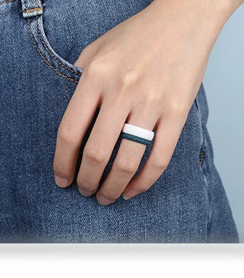 Inner Arc Ergonomic Breathable Design Silicone Rubber Wedding Bands — Smart Rings, Egnaro