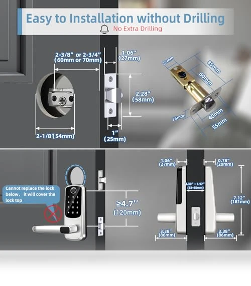 Keyless Entry Door Lock with Keypad and Fingerprint — Accessories, MSR X6