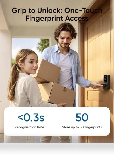 Keyless Fingerprint Door Lock with Handle — Biometric Security, eufy Security