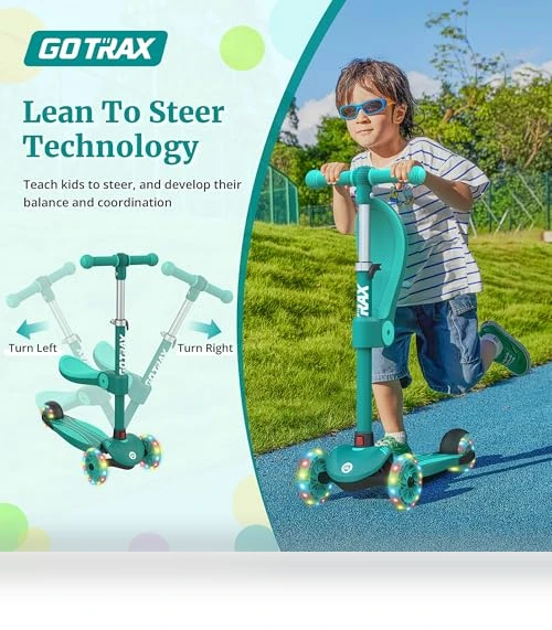 Kids Kick Scooter with LED Lighted Wheels — Push Scooters, Gotrax
