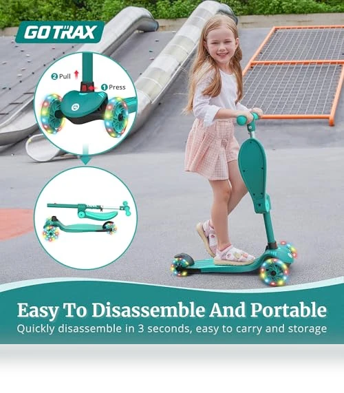 Kids Kick Scooter with LED Lighted Wheels — Push Scooters, Gotrax