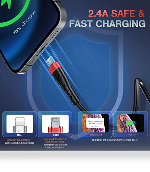 MFi Certified iPhone Charger Cable 3 Pack — Chargers & Cables, OIITH