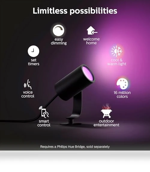 Outdoor Smart Spot Light Base Kit — Outdoor Post Lighting, Philips Hue