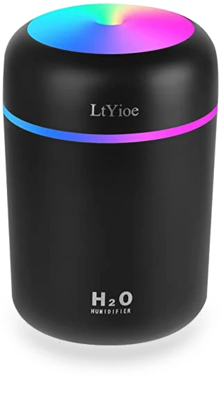 Portable Mini Humidifier with Colorful Night Light — Air Moisturizers, LtYioe