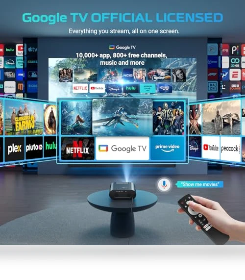 Smart 4K Projector with WiFi and Bluetooth — Home Theater Projectors, GooDee