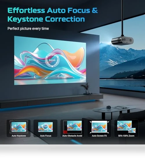 Smart 4K Projector with WiFi and Bluetooth — Home Theater Projectors, GooDee