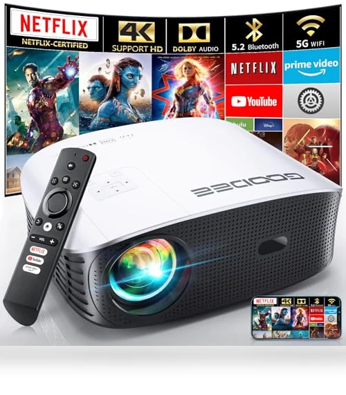 Smart 4K Projector — Home Theater Projectors, GooDee