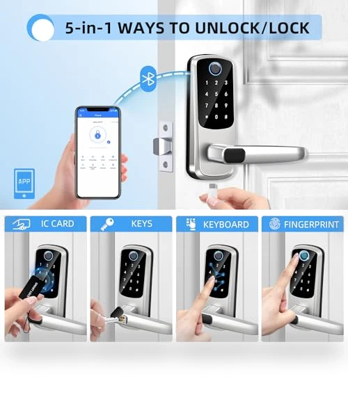 Smart Door Lock with Handle — Smart Home Security, MSR X6