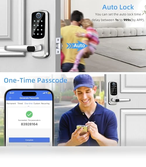 Smart Door Lock with Handle — Smart Home Security, MSR X6