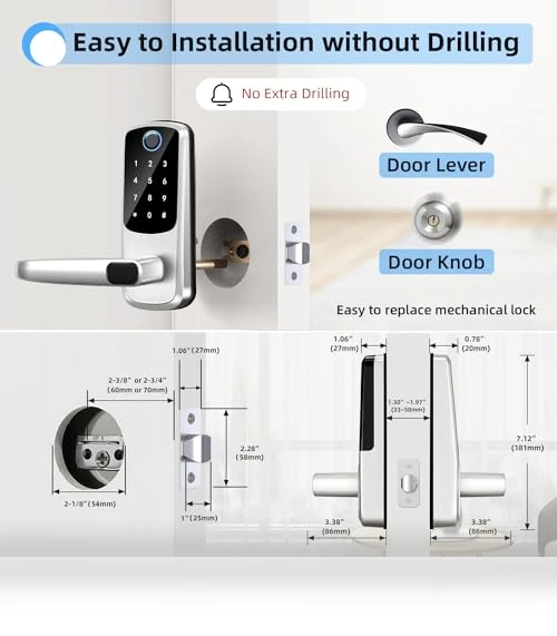 Smart Door Lock with Handle — Smart Home Security, MSR X6