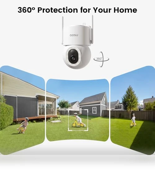 Solar Powered Outdoor Security Camera — Motion Sensors, AOSU