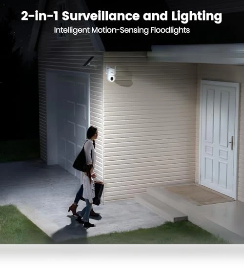 Solar Powered Outdoor Security Camera — Motion Sensors, AOSU